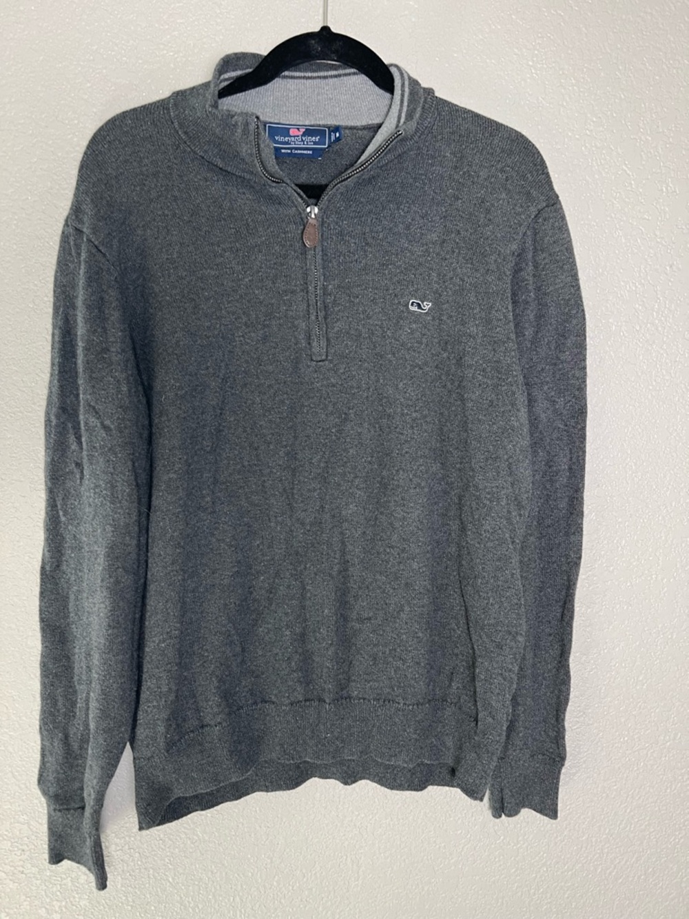 Vineyard Vines Men's Charcoal Quarter-Zip Sweater